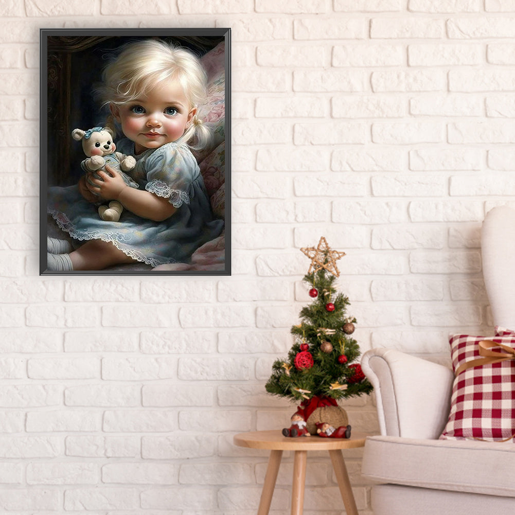 Diamond Painting - Full Round - big eyed girl (30*40CM)