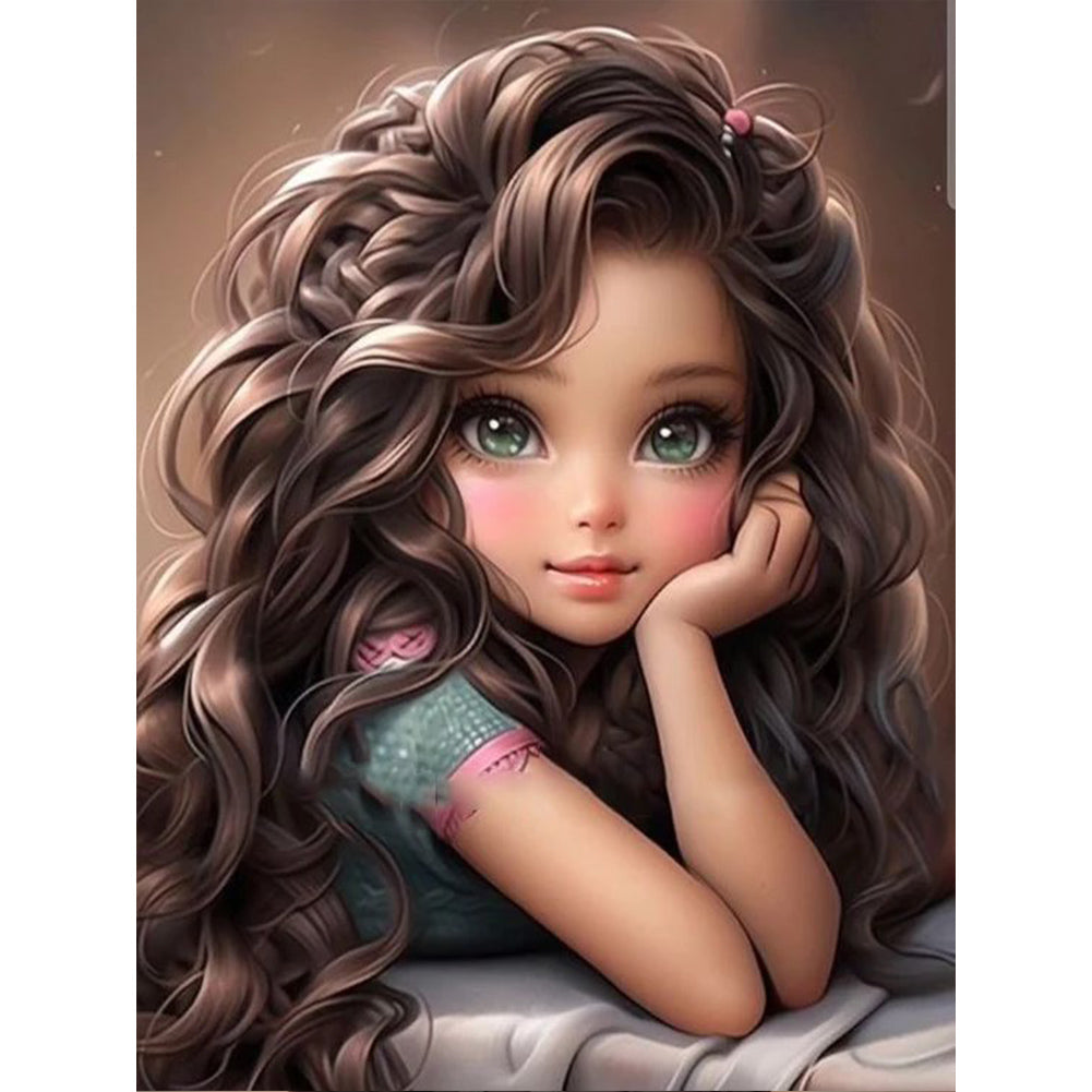 Diamond Painting - Full Round - big eyed girl (30*40CM)