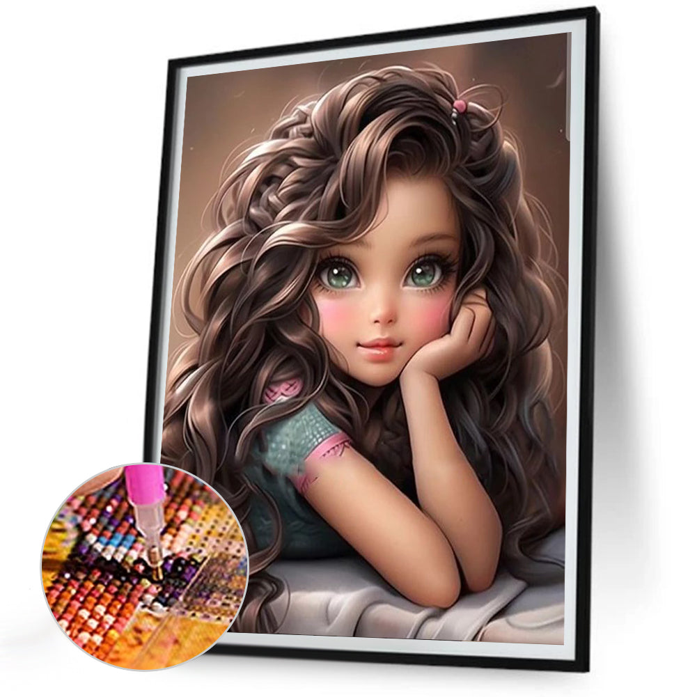 Diamond Painting - Full Round - big eyed girl (30*40CM)