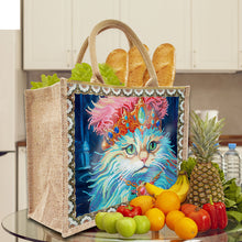 Load image into Gallery viewer, Flowers and Bird Linen Reusable Diamond Painting Tote Bag for Women Adults Craft
