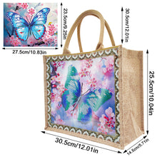 Load image into Gallery viewer, Flowers and Bird Linen Reusable Diamond Painting Tote Bag for Women Adults Craft
