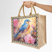 Load image into Gallery viewer, Flowers and Bird Linen Reusable Diamond Painting Tote Bag for Women Adults Craft
