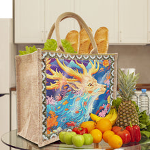 Load image into Gallery viewer, Flowers and Bird Linen Reusable Diamond Painting Tote Bag for Women Adults Craft
