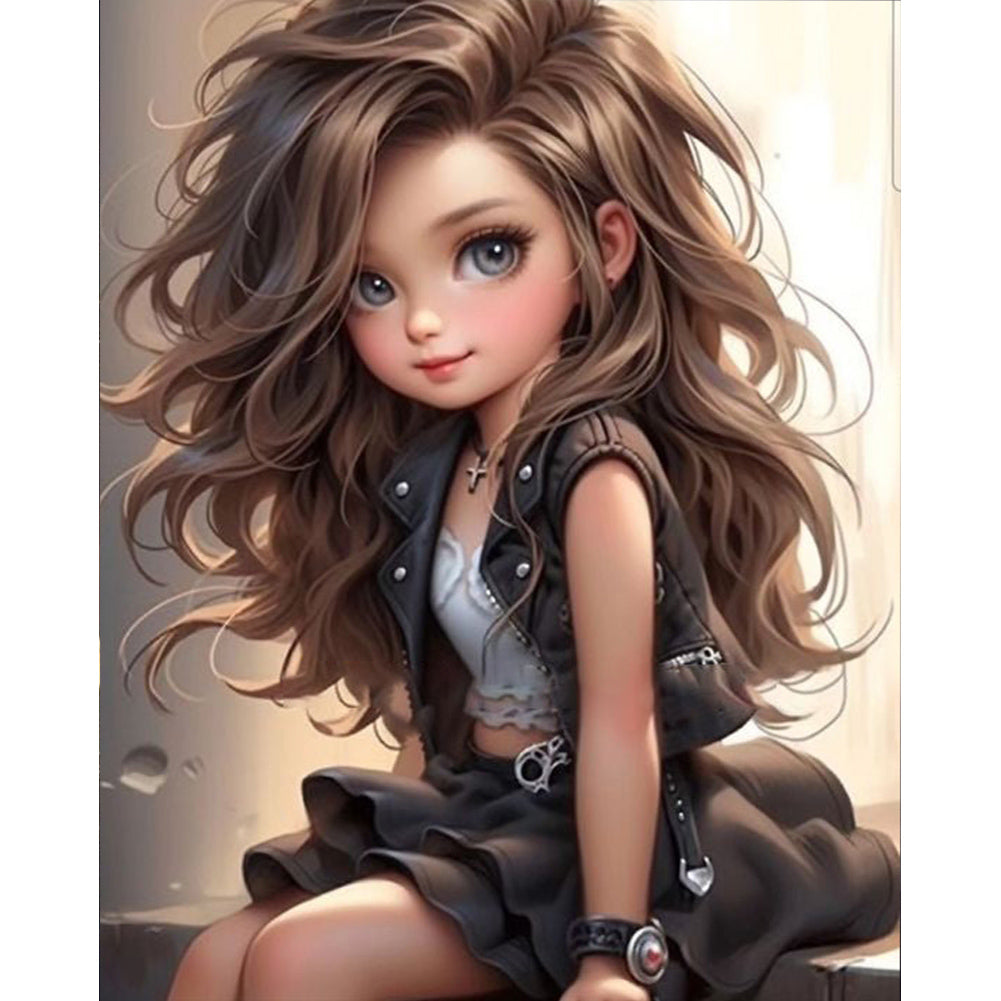 Diamond Painting - Full Round - sweet cool girl (40*50CM)