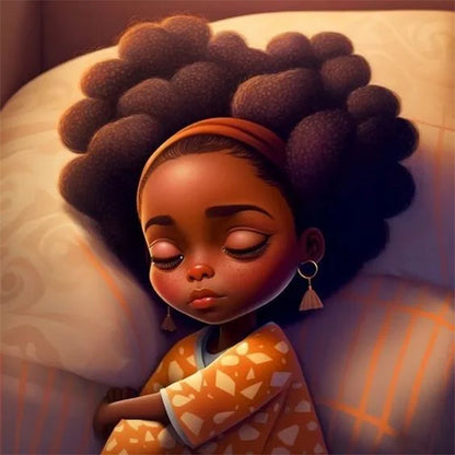 Diamond Painting - Full Round - black girl (30*30CM)