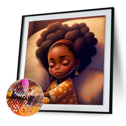Diamond Painting - Full Round - black girl (30*30CM)