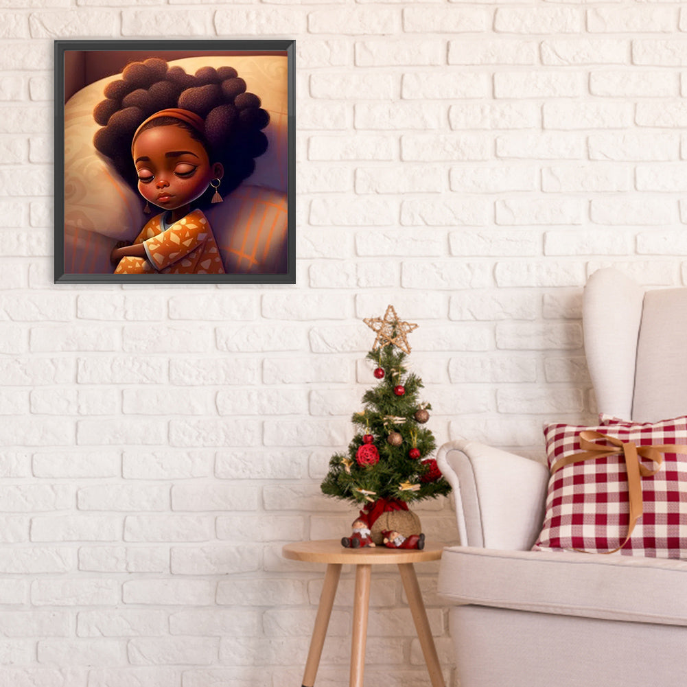 Diamond Painting - Full Round - black girl (30*30CM)