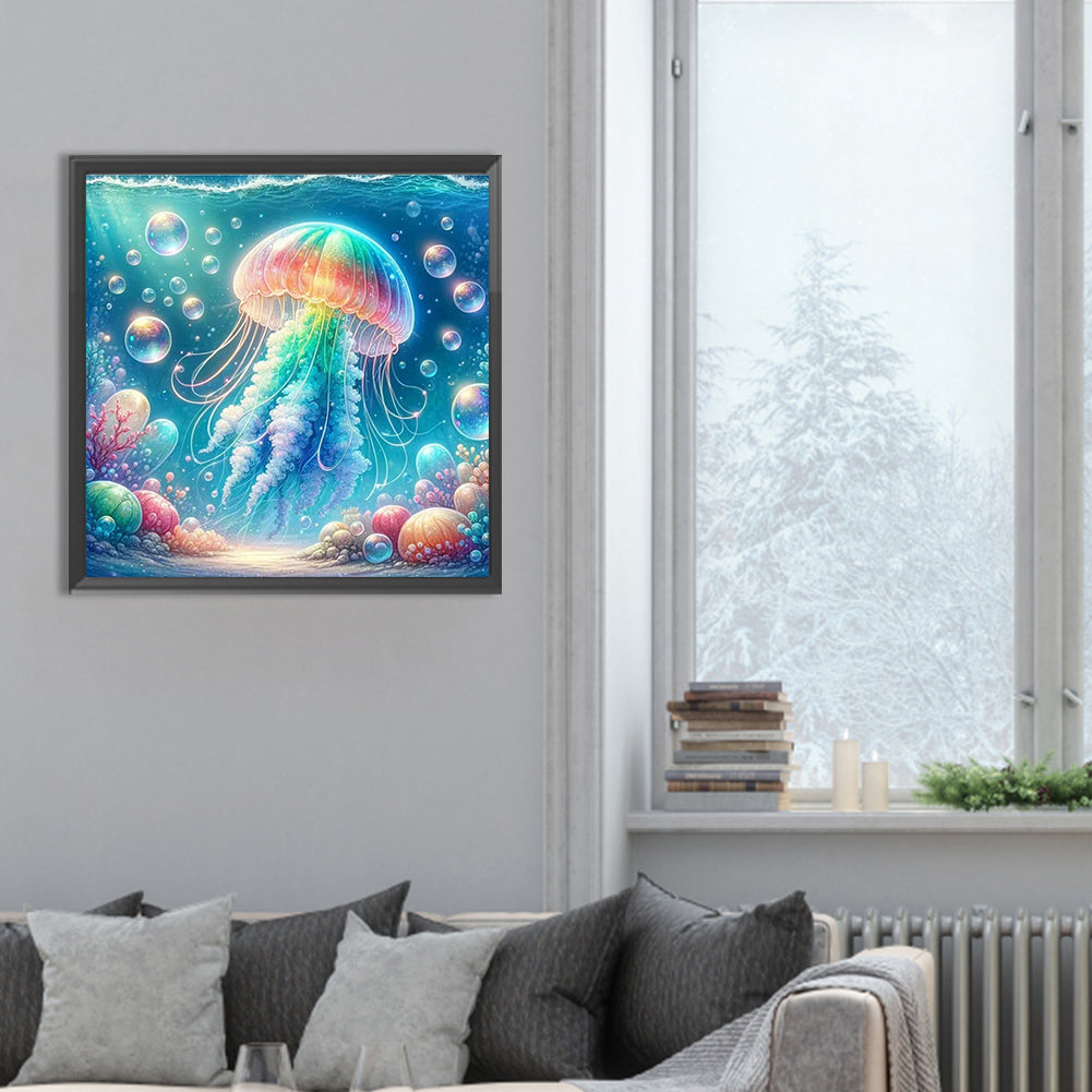 Diamond Painting - Full Round - rainbow bubble jellyfish (30*30CM)