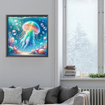 Diamond Painting - Full Round - rainbow bubble jellyfish (30*30CM)