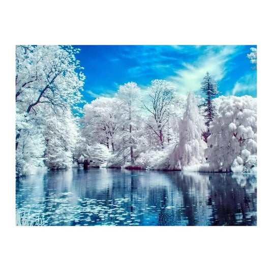 Snow Lake 40*30CM(Canvas) Round Drill Diamond Painting