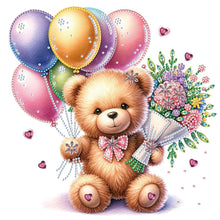 Load image into Gallery viewer, Diamond Painting - Partial Special Shaped - birthday teddy bear (30*30CM)
