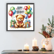 Load image into Gallery viewer, Diamond Painting - Partial Special Shaped - birthday teddy bear (30*30CM)
