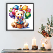 Load image into Gallery viewer, Diamond Painting - Partial Special Shaped - birthday teddy bear (30*30CM)
