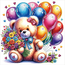 Load image into Gallery viewer, Diamond Painting - Partial Special Shaped - birthday teddy bear (30*30CM)
