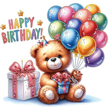 Load image into Gallery viewer, Diamond Painting - Partial Special Shaped - birthday teddy bear (30*30CM)
