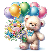 Load image into Gallery viewer, Diamond Painting - Partial Special Shaped - birthday teddy bear (30*30CM)
