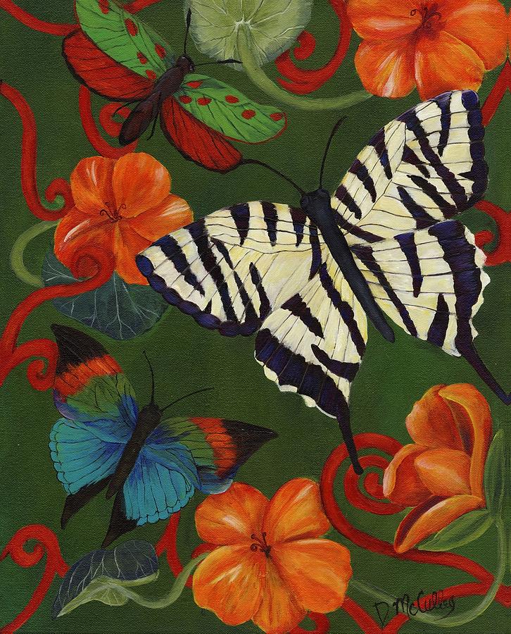 Diamond Painting - Full Round - butterfly and flower (30*40CM)