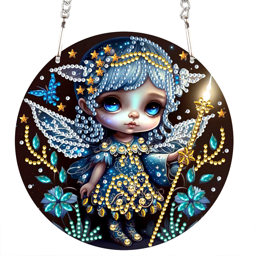Acrylic Dragon and Witch Single-Sided 5D DIY Diamond Painting Hanging Pendant