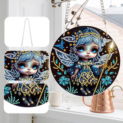 Acrylic Dragon and Witch Single-Sided 5D DIY Diamond Painting Hanging Pendant