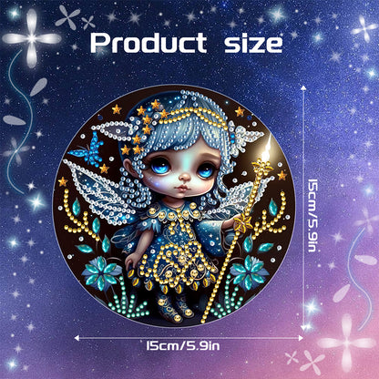 Acrylic Dragon and Witch Single-Sided 5D DIY Diamond Painting Hanging Pendant