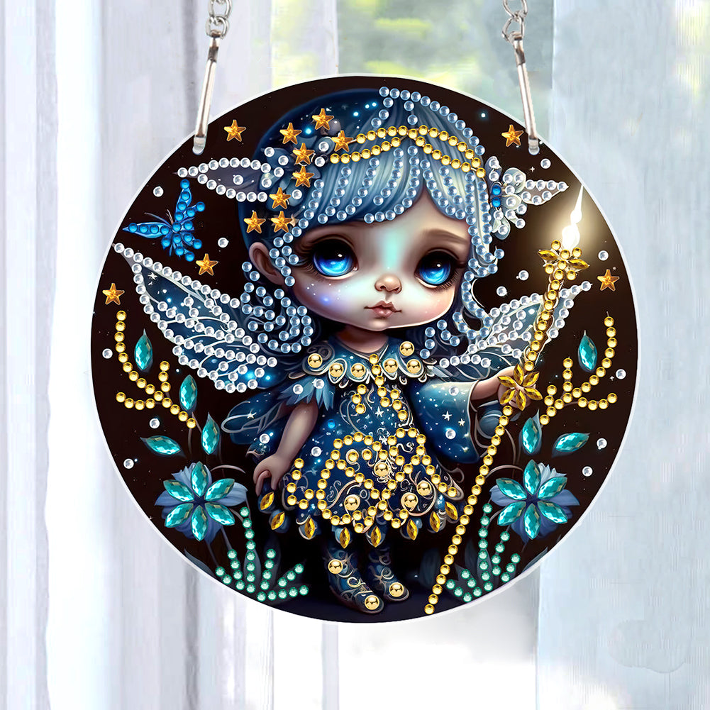 Acrylic Dragon and Witch Single-Sided 5D DIY Diamond Painting Hanging Pendant
