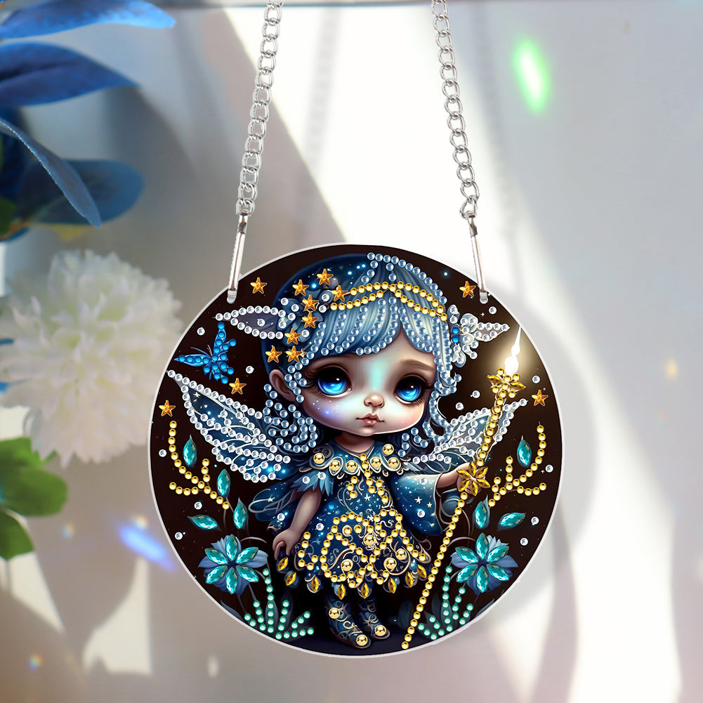 Acrylic Dragon and Witch Single-Sided 5D DIY Diamond Painting Hanging Pendant