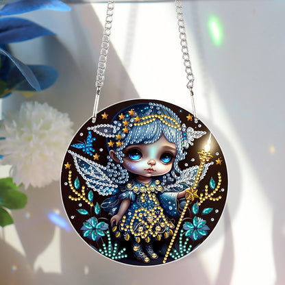 Acrylic Dragon and Witch Single-Sided 5D DIY Diamond Painting Hanging Pendant