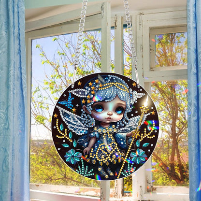 Acrylic Dragon and Witch Single-Sided 5D DIY Diamond Painting Hanging Pendant