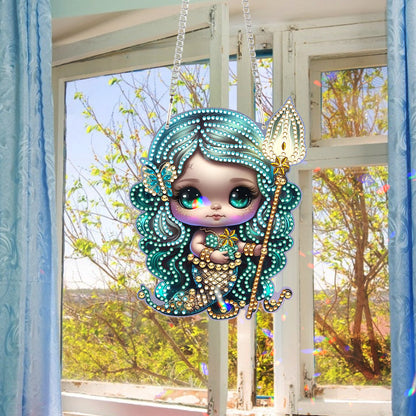 Acrylic Dragon and Witch Single-Sided 5D DIY Diamond Painting Hanging Pendant