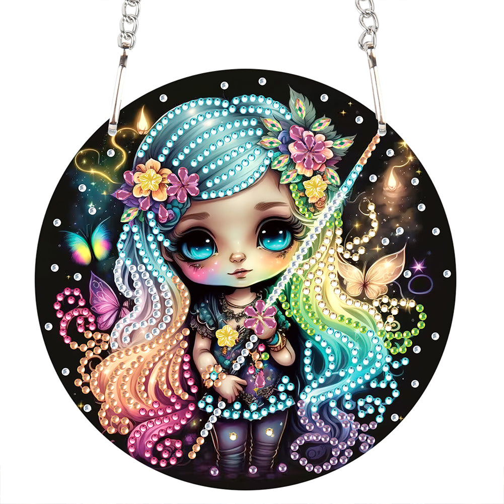 Acrylic Dragon and Witch Single-Sided 5D DIY Diamond Painting Hanging Pendant