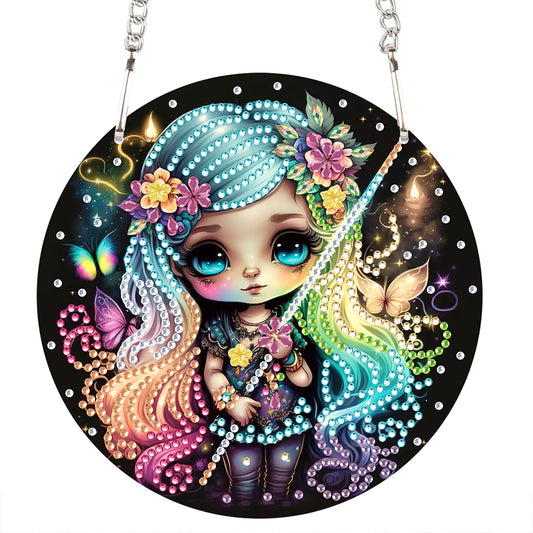 Acrylic Dragon and Witch Single-Sided 5D DIY Diamond Painting Hanging Pendant