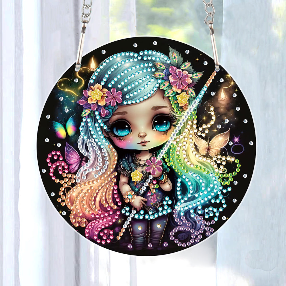 Acrylic Dragon and Witch Single-Sided 5D DIY Diamond Painting Hanging Pendant