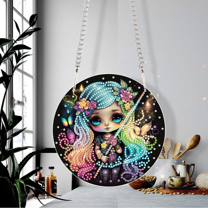 Acrylic Dragon and Witch Single-Sided 5D DIY Diamond Painting Hanging Pendant