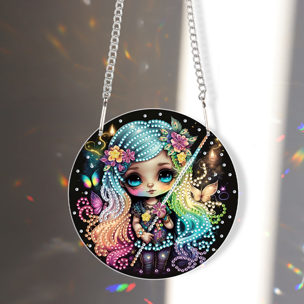 Acrylic Dragon and Witch Single-Sided 5D DIY Diamond Painting Hanging Pendant