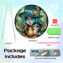 Load image into Gallery viewer, Acrylic Dragon and Witch Single-Sided 5D DIY Diamond Painting Hanging Pendant
