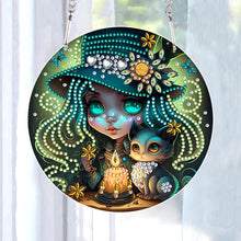 Load image into Gallery viewer, Acrylic Dragon and Witch Single-Sided 5D DIY Diamond Painting Hanging Pendant
