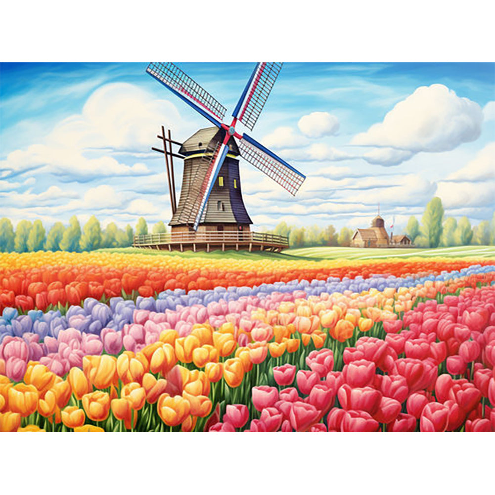 Diamond Painting - Full Round - colorful flowers (40*30CM)
