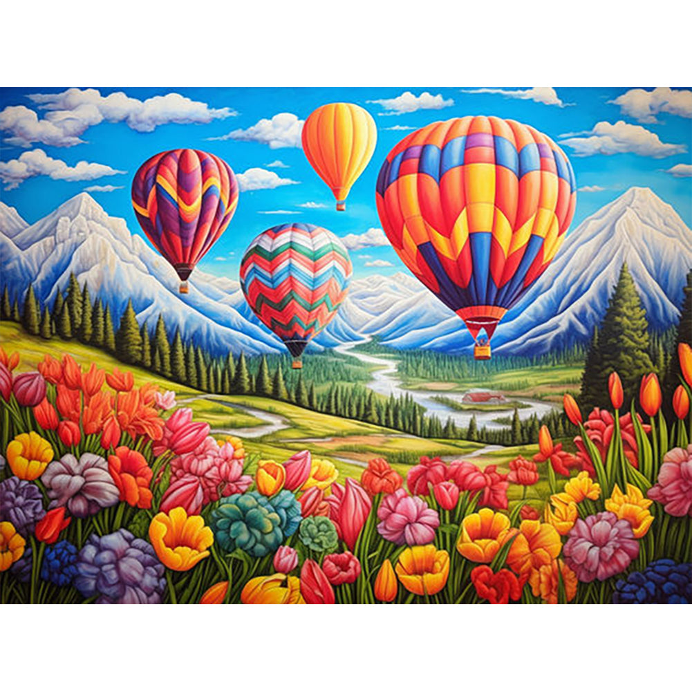 Diamond Painting - Full Round - colorful flowers (40*30CM)