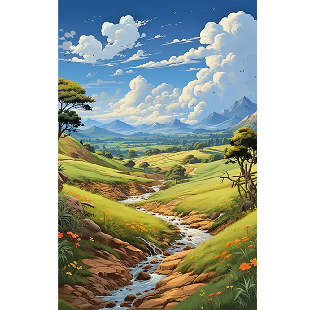 Diamond Painting - Full Round - hillside fields (40*60CM)