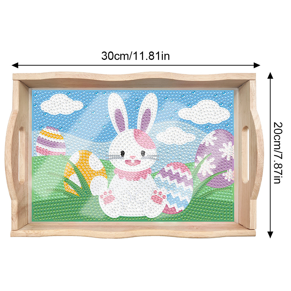 Easter Bunny Diamond Painting Nesting Food Trays with Handle for Serving Food