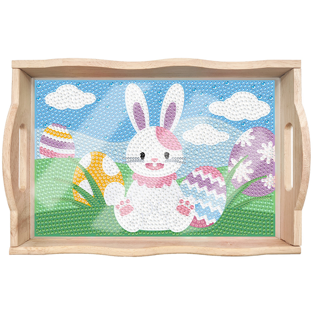 Easter Bunny Diamond Painting Nesting Food Trays with Handle for Serving Food