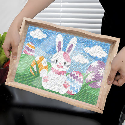 Easter Bunny Diamond Painting Nesting Food Trays with Handle for Serving Food