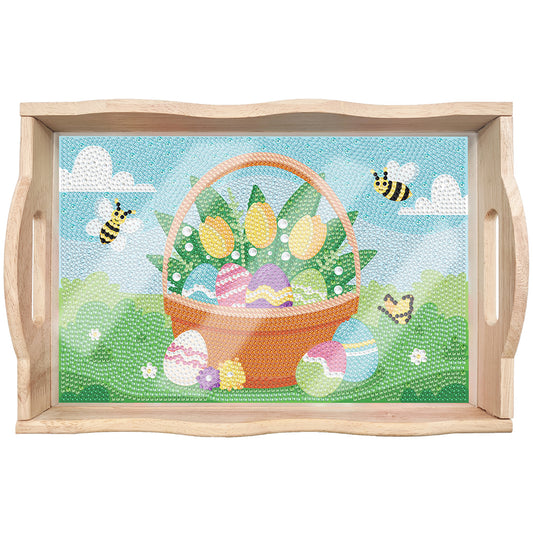 Easter Bunny Diamond Painting Nesting Food Trays with Handle for Serving Food