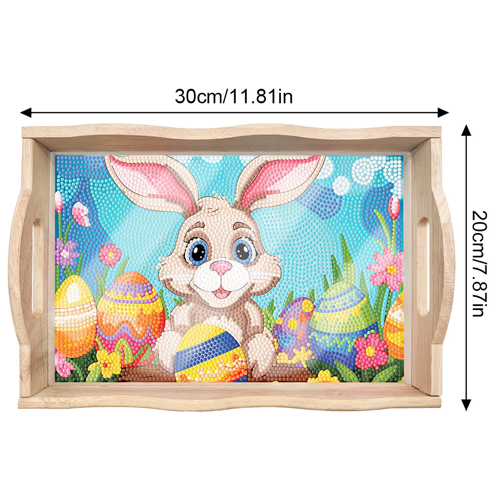 Easter Bunny Diamond Painting Nesting Food Trays with Handle for Serving Food