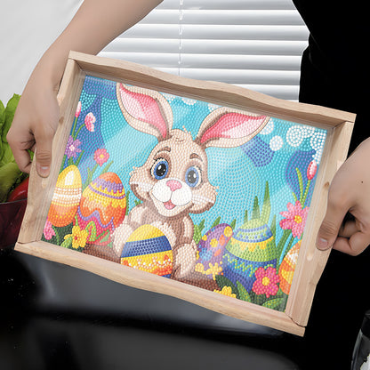 Easter Bunny Diamond Painting Nesting Food Trays with Handle for Serving Food