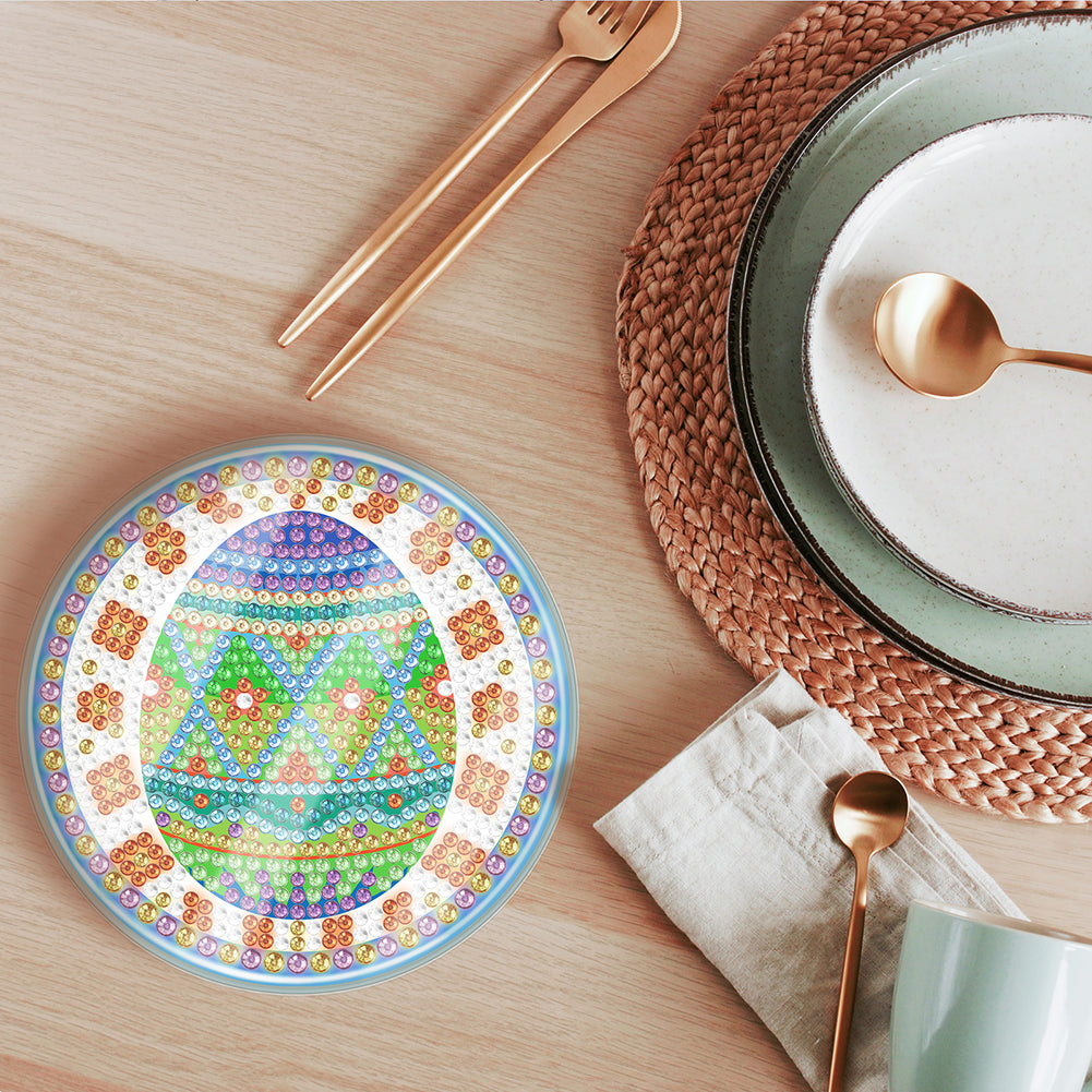6 Pcs Easter Egg Washable Special Shape Diamond Painting Coaster Kit with Holder Waterproof Coaster