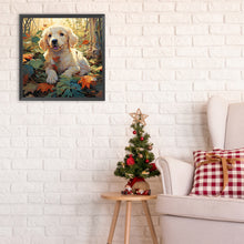 Load image into Gallery viewer, Diamond Painting - Full Round - puppy in forest (30*30CM)
