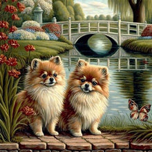 Load image into Gallery viewer, Diamond Painting - Full Round - puppy in the park (30*30CM)
