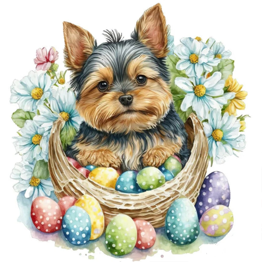 Diamond Painting - Full Round - easter puppy (30*30CM)
