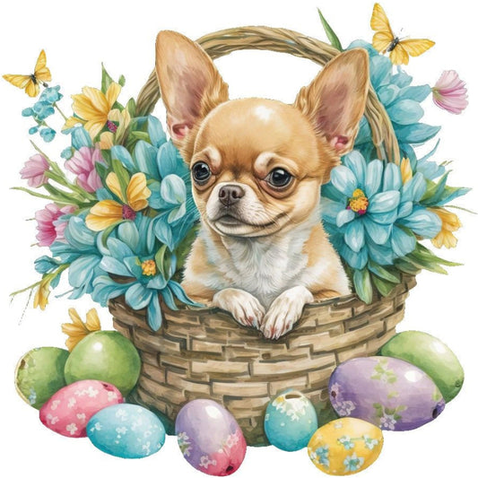 Diamond Painting - Full Round - easter puppy (30*30CM)